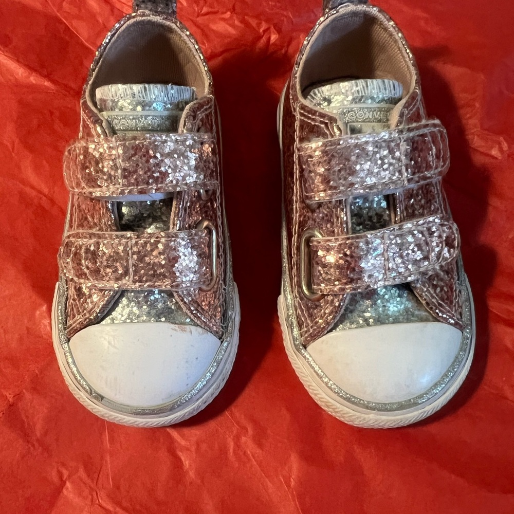 Converse All*Star Sparkly Pink and Silver Sneakers Infant Size 5